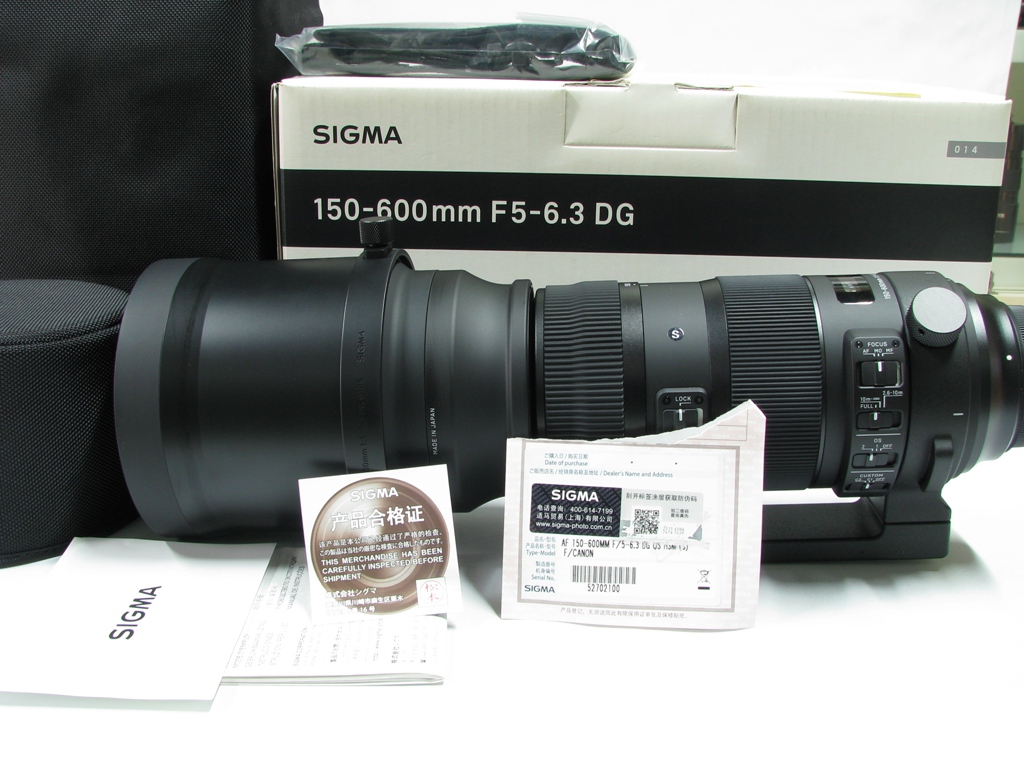 适马150-600mm f5-6.3 dg os s版佳能口原包装行货999新冲新