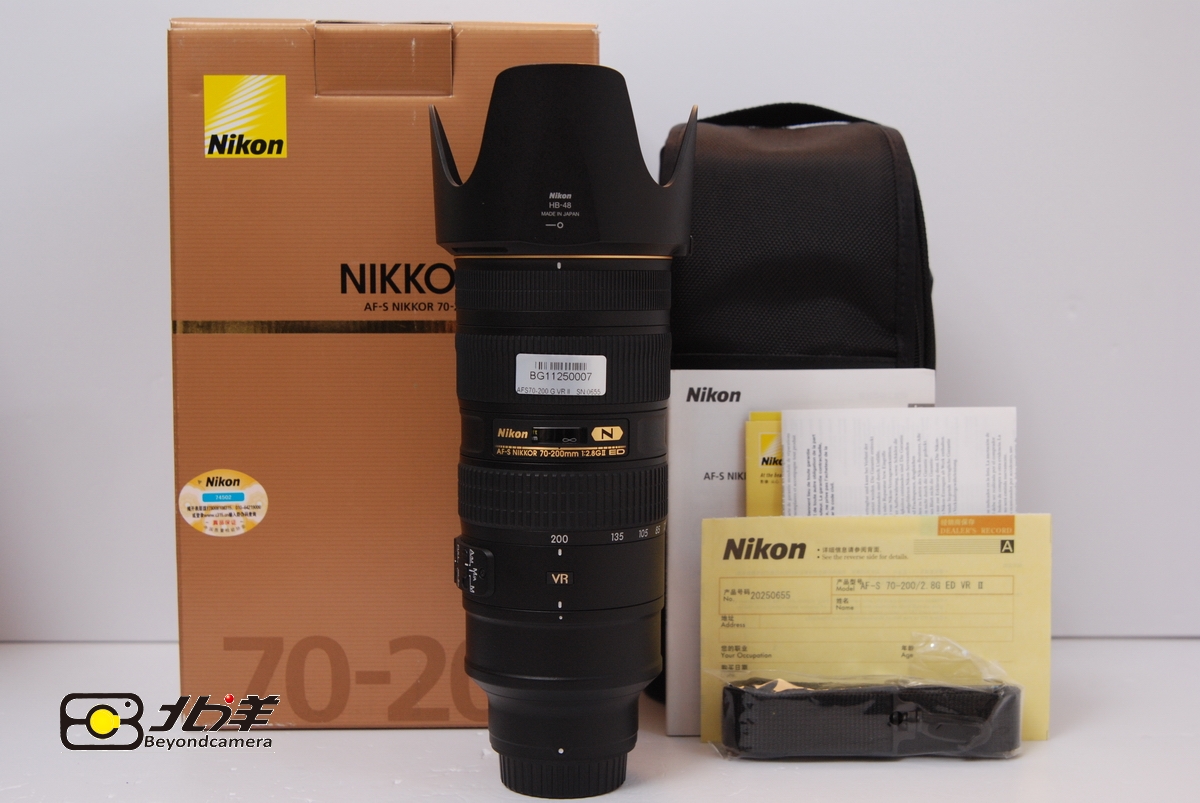 尼康 AF-S70-200/2.8G VR II行货带包装(BG11250007)【已成交】