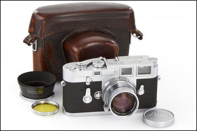 徕卡 Leica M3 + 50/2 银色套机 带光罩 黄镜 皮套