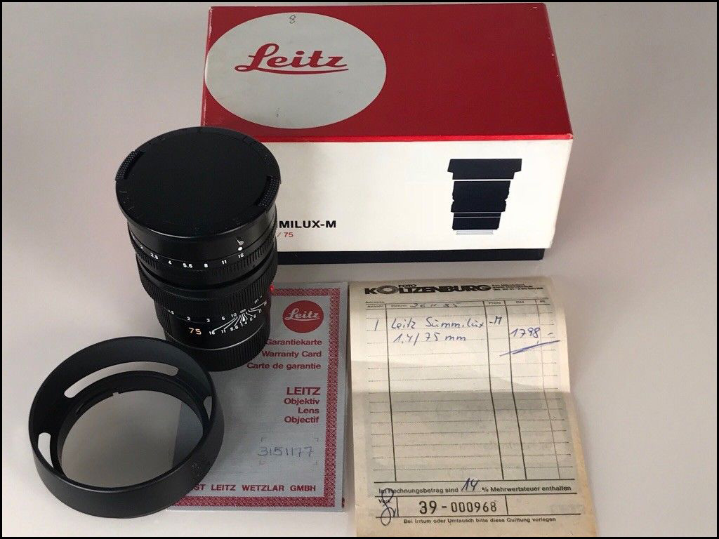 大珍品！全新！徕卡 Leica M 75/1.4 一代 带包装 ＋ 原始发票