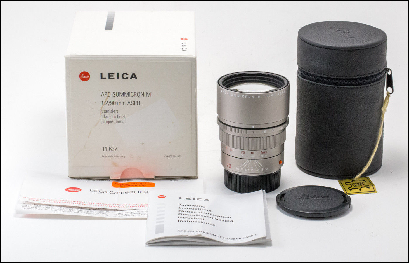 徕卡 Leica M 90/2 APO ASPH 钛版 带包装 