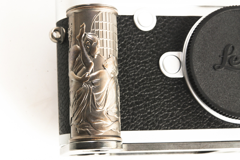 Leica M系列黄铜浮世绘浮雕手柄套装 用于M10 黑色底蓋#HK7413