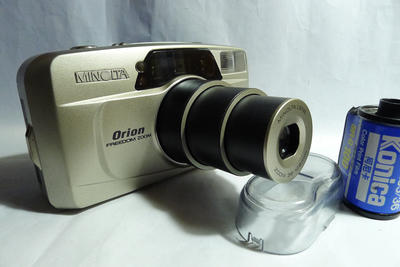 美能达Orion35-105变焦傻瓜胶片专业相机,带两次曝光,连拍,B门等