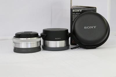 95新二手Sony索尼 16/2.8 饼干头带广角附加镜 055290 127州