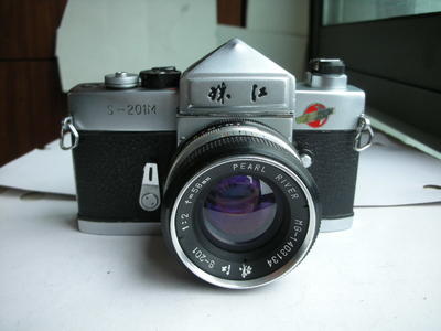 很新银色珠江S201M金属制作经典相机带原厂58mmf2镜头