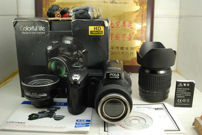 POLO D3000 高清数码长焦相机 一机三镜 可更换镜头 高清摄像