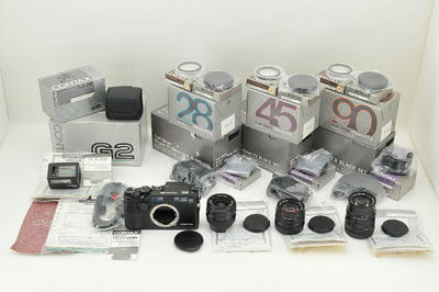 康泰时 Contax G2 黑色套机 带3只镜头 闪光灯 全带包装