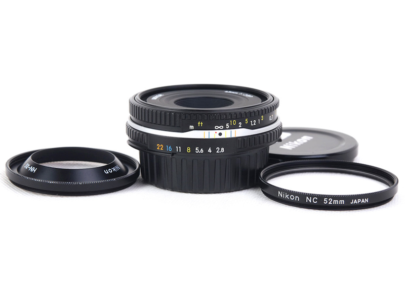 尼康Nikkor 45/2.8 P AI-S口黑色MF镜头带HN-35光罩jp22409