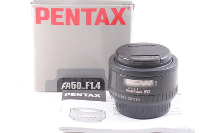 95/宾得 FA 50mm f/1.4 自动对 焦极新净 ( 全套包装 ),PK卡口.