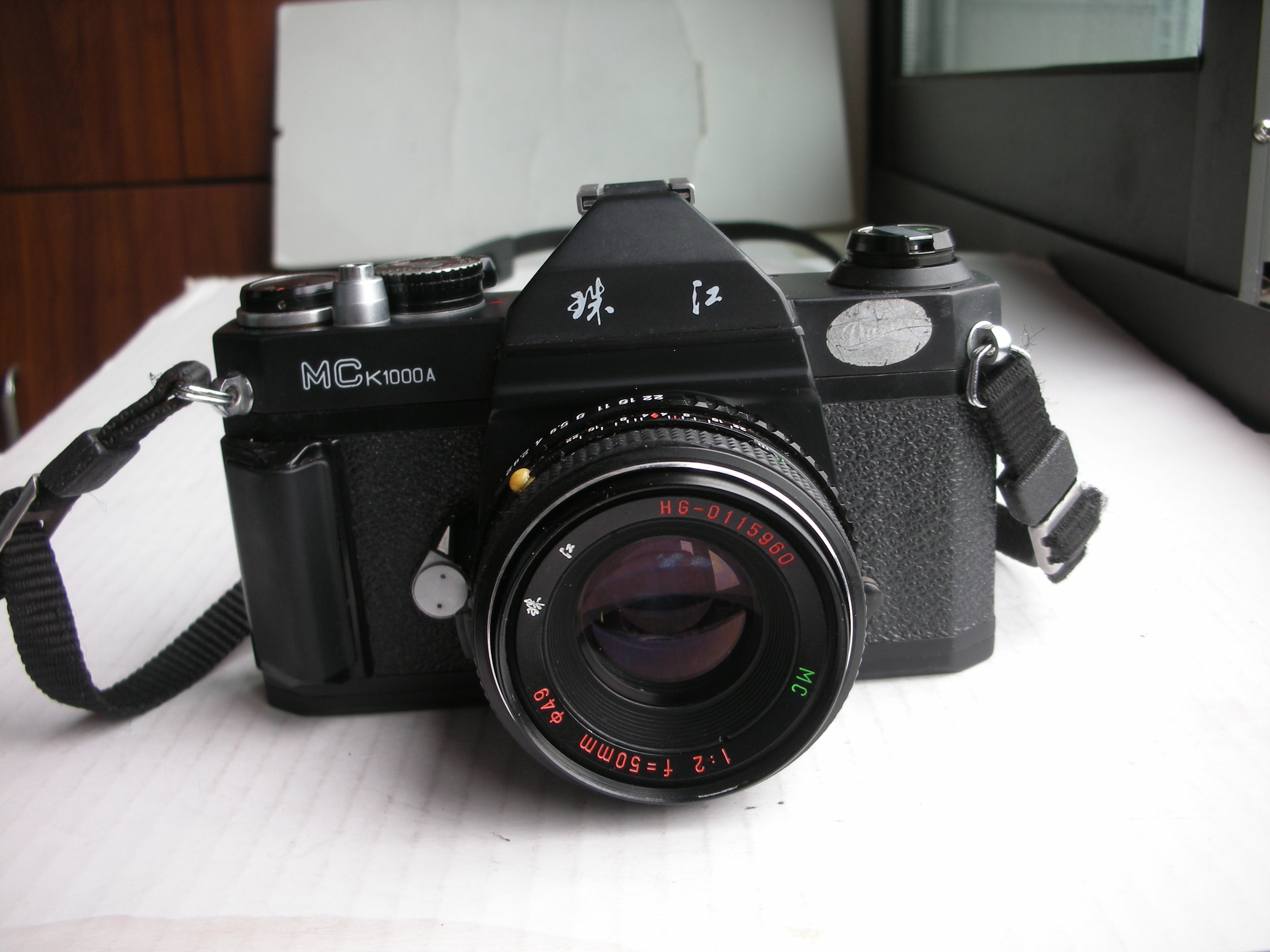 很新珠江MCK1000A经典单反相机带50mm镜头，有手柄，收藏与使用