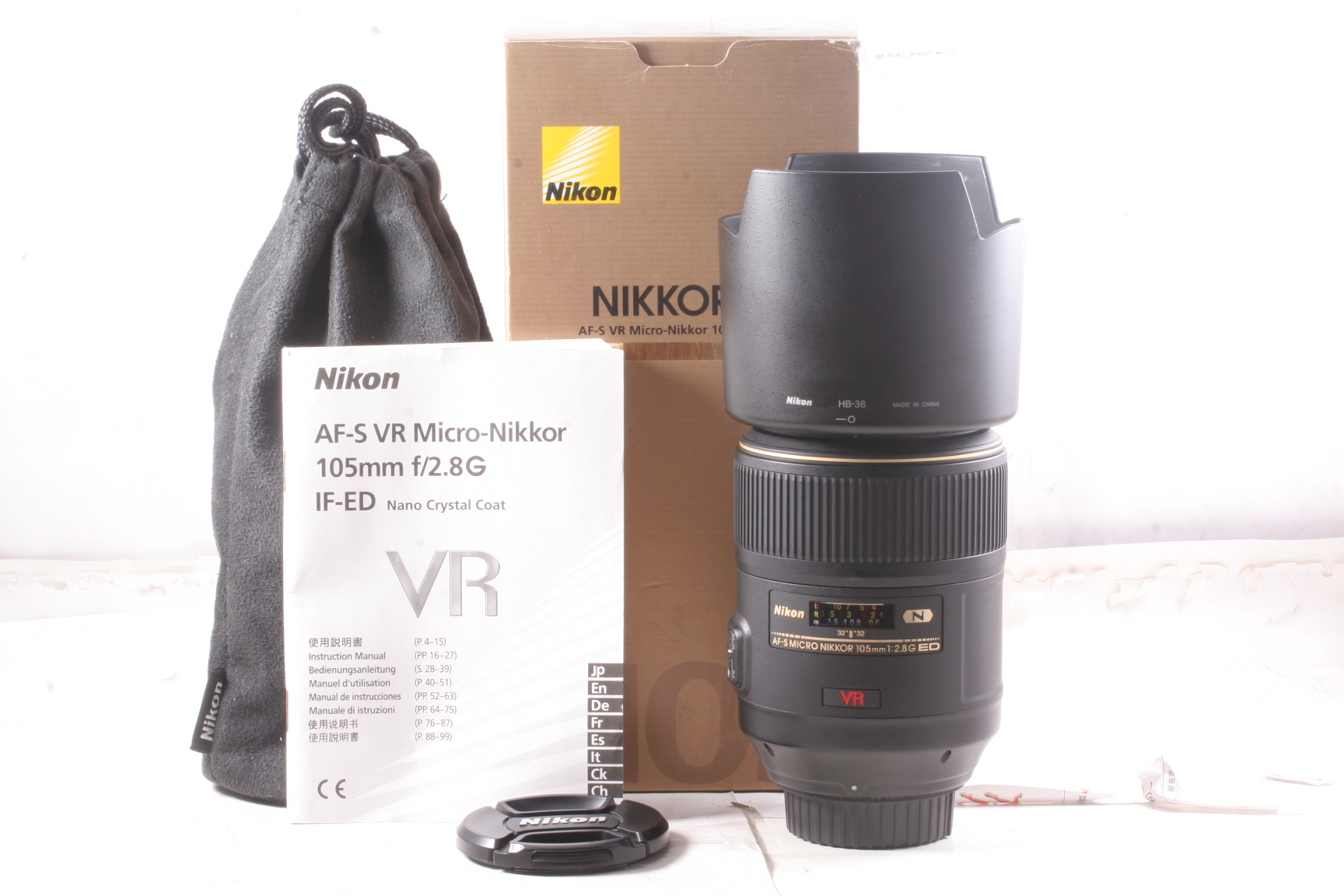 98/尼康 AF-S 105/2.8G VR, 微距镜 日本产（全套包装 )