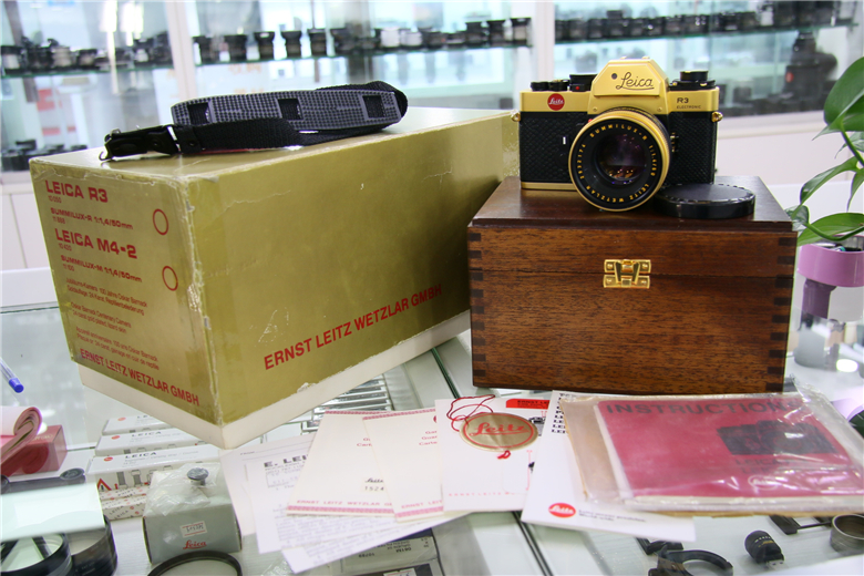 Leica徕卡 R3+LEITZ SUMMILUX-50/1.4 金色限量版本套机 包装全
