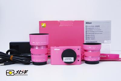 99新 粉色尼康  J1 双镜头套机 包装齐全(BG09130004)