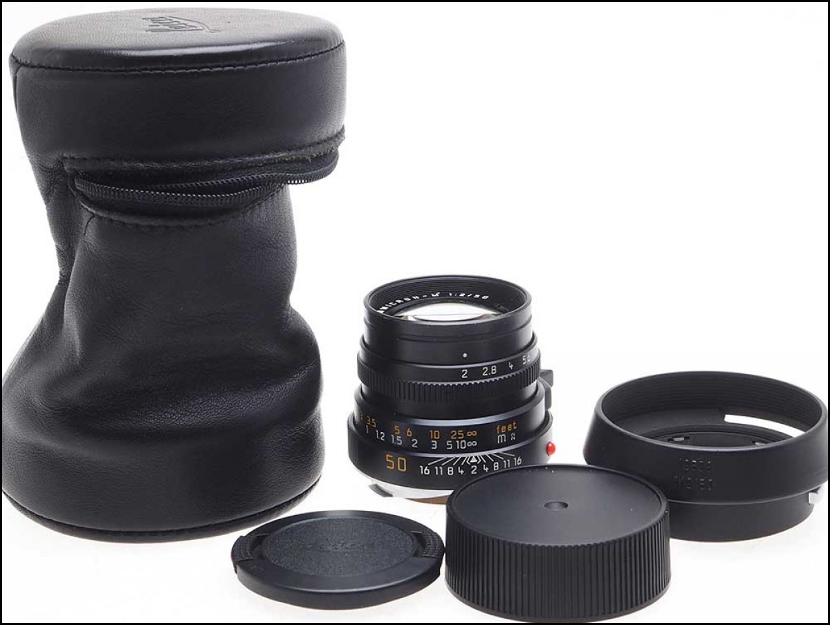徕卡 Leica M 50/2 IV 内凹虎爪 带光罩 皮套
