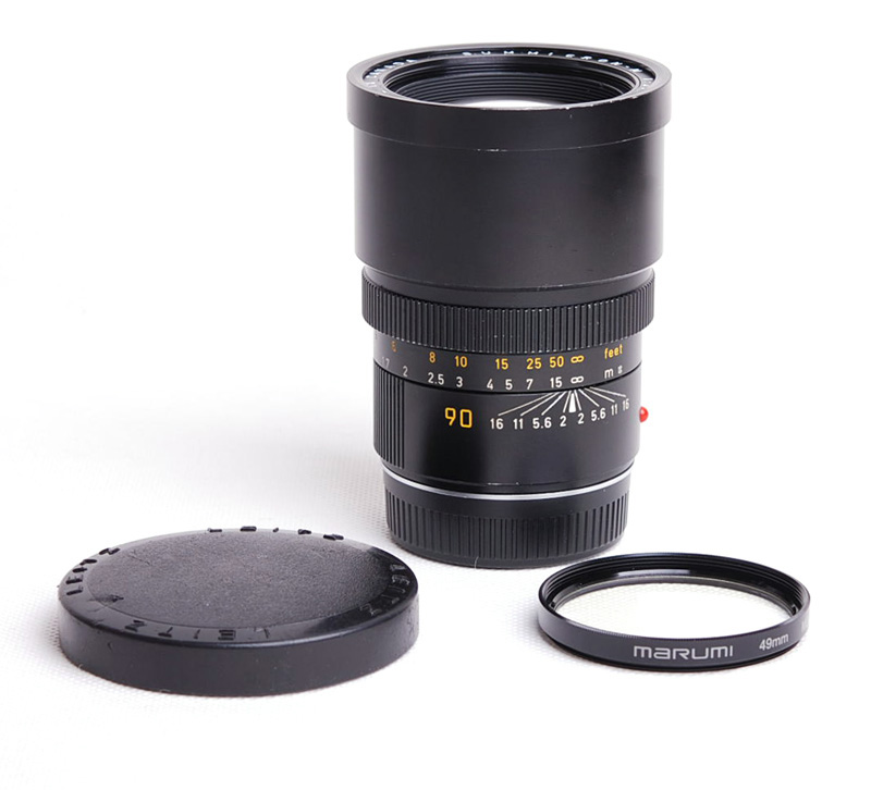 Leica/徕卡 Summicron M 90/2 黑色加产镜头 内置光罩#HK7386