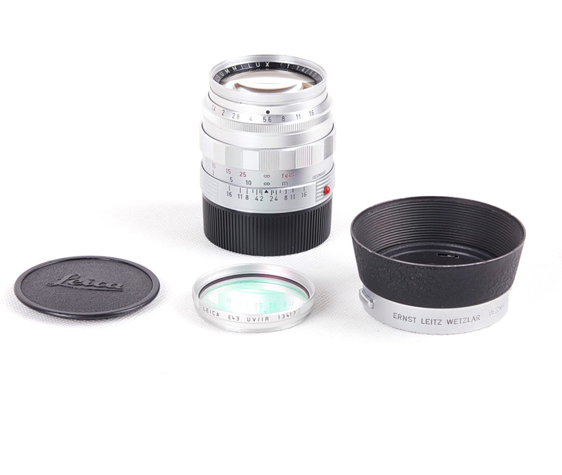 Leica/徕卡 SUMMILUX-M 50/1.4 E43 银色德产带遮光罩#jp18145