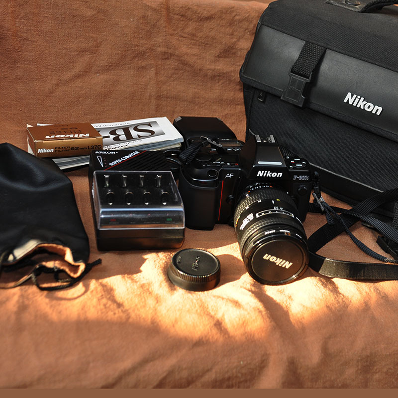尼康f-801s胶卷相机28-85镜头套机sb-25闪光灯相机包