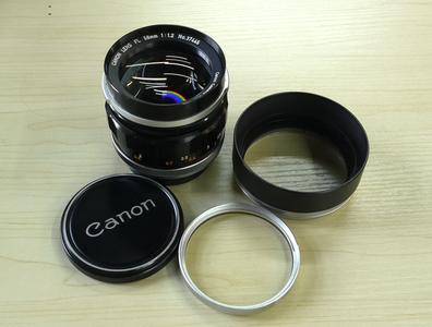 Canon/佳能 FL口 58/1.2 镜头 原厂遮光罩、UV镜