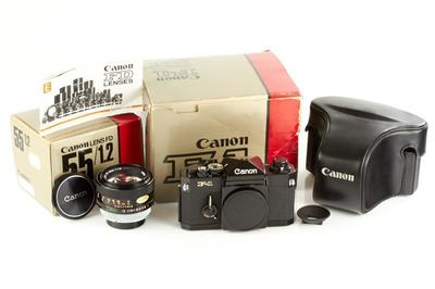 佳能 Canon F-1 + FD 55/1.2 S.S.C. 套机 新品收藏 带包装 皮套