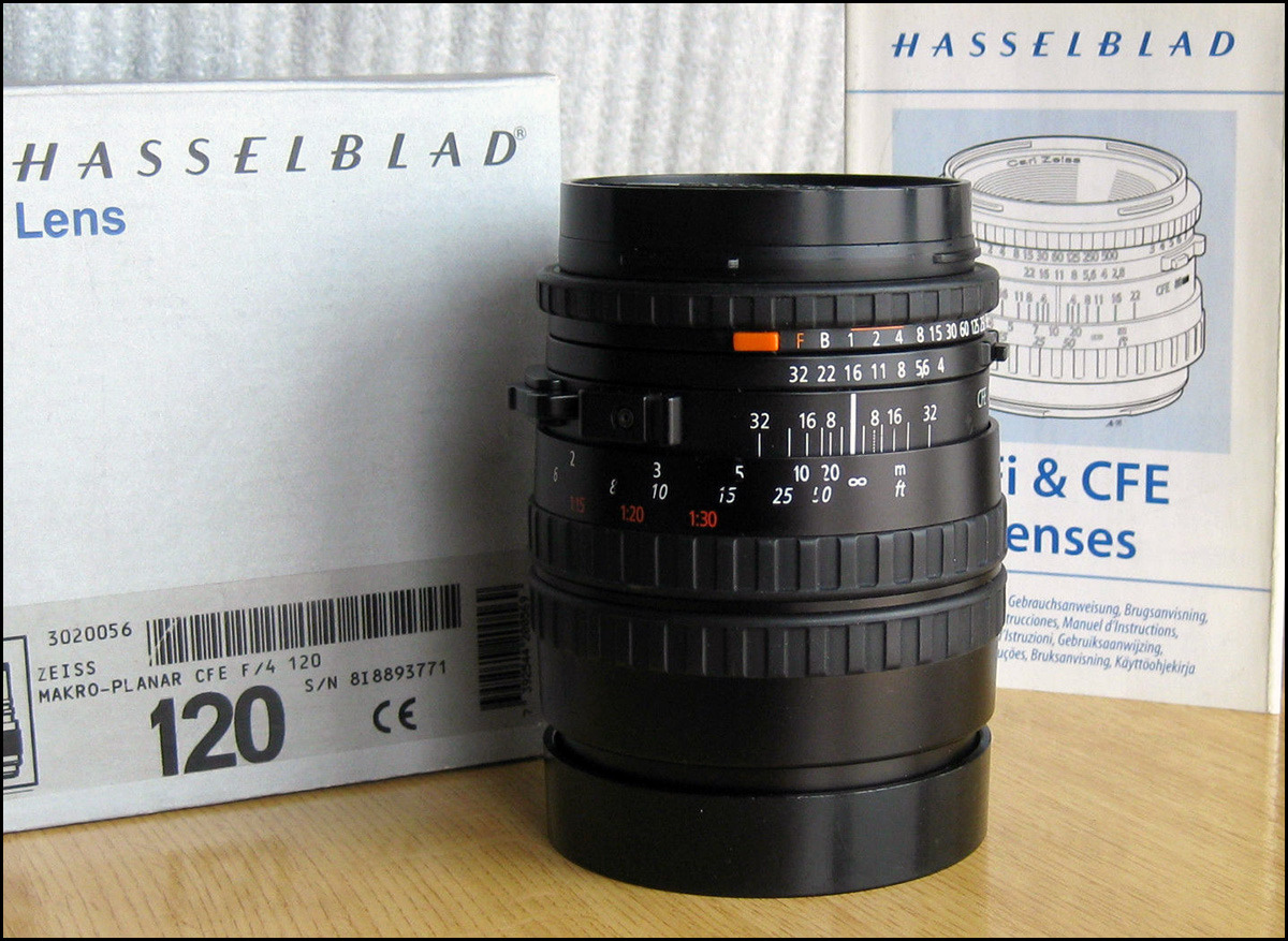 哈苏 Hasselblad 120/4 CFE 微距镜头 带电子触点 双蓝杠 带包装