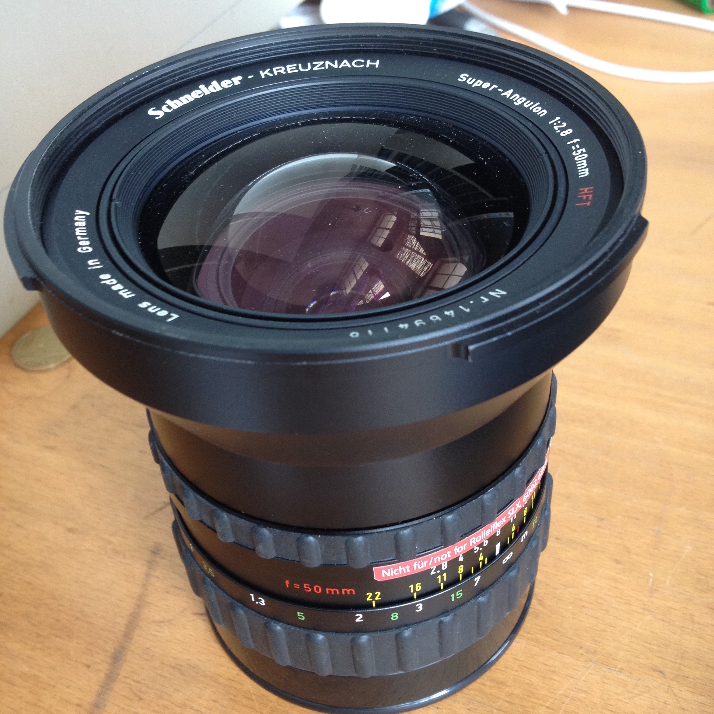 Rollei Schneider HFT Super-Angulon 50mm f4 lens