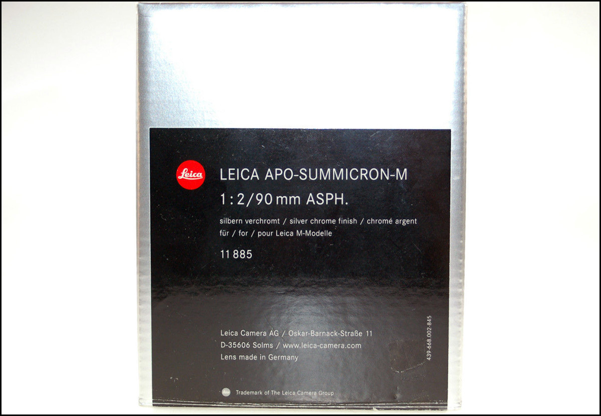 徕卡 Leica M 90/2 APO ASPH 原厂6-BIT 全铜银色 带包装